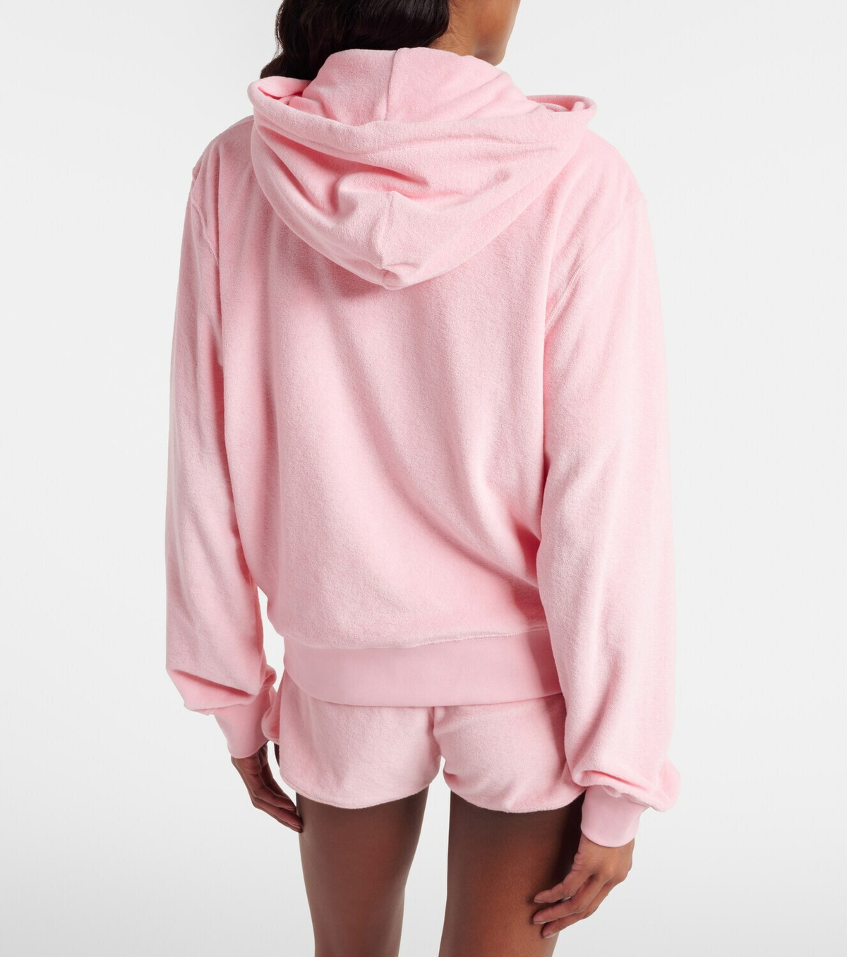 Hunza G Logo cotton terry zip-up hoodie