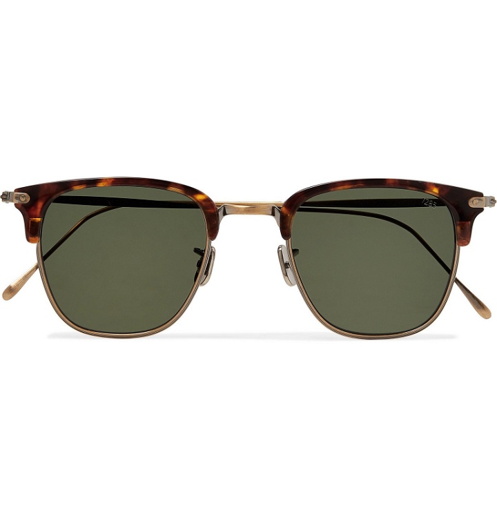 Photo: Eyevan 7285 - Square-Frame Tortoiseshell Acetate and Gold-Tone Polarised Sunglasses - Tortoiseshell