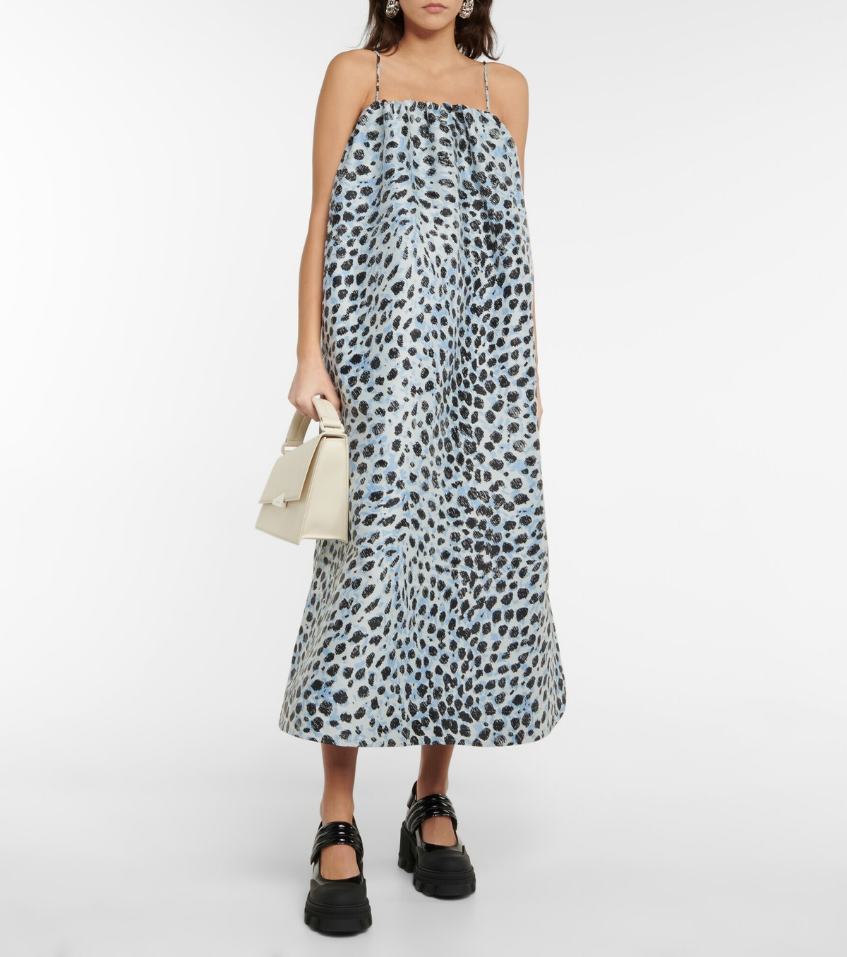 Ganni - Animal-print jacquard midi dress GANNI