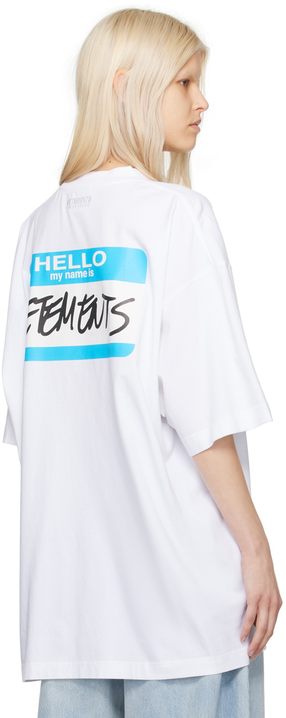 VETEMENTS White 'My Name Is Vetements' T-Shirt Vetements