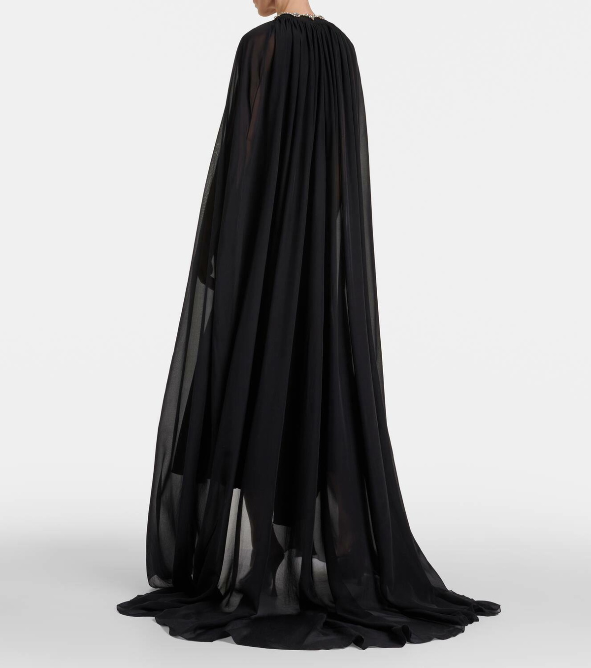 Miss Sohee Embellished silk chiffon cape