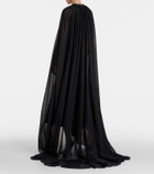 Miss Sohee Embellished silk chiffon cape