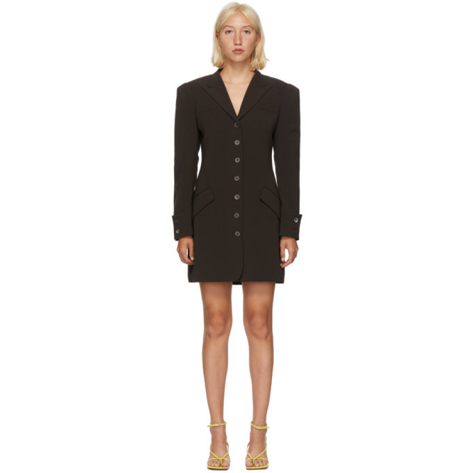 Photo: Situationist Brown Asymmetric Blazer Dress
