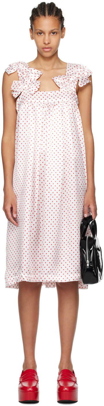 Comme des Garçons Girl White Bow Midi Dress