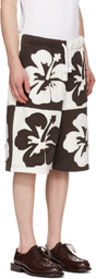 ABRA Brown & Off-White Flower Shorts