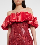 Markarian Rowan sequined off-shoulder bustier gown