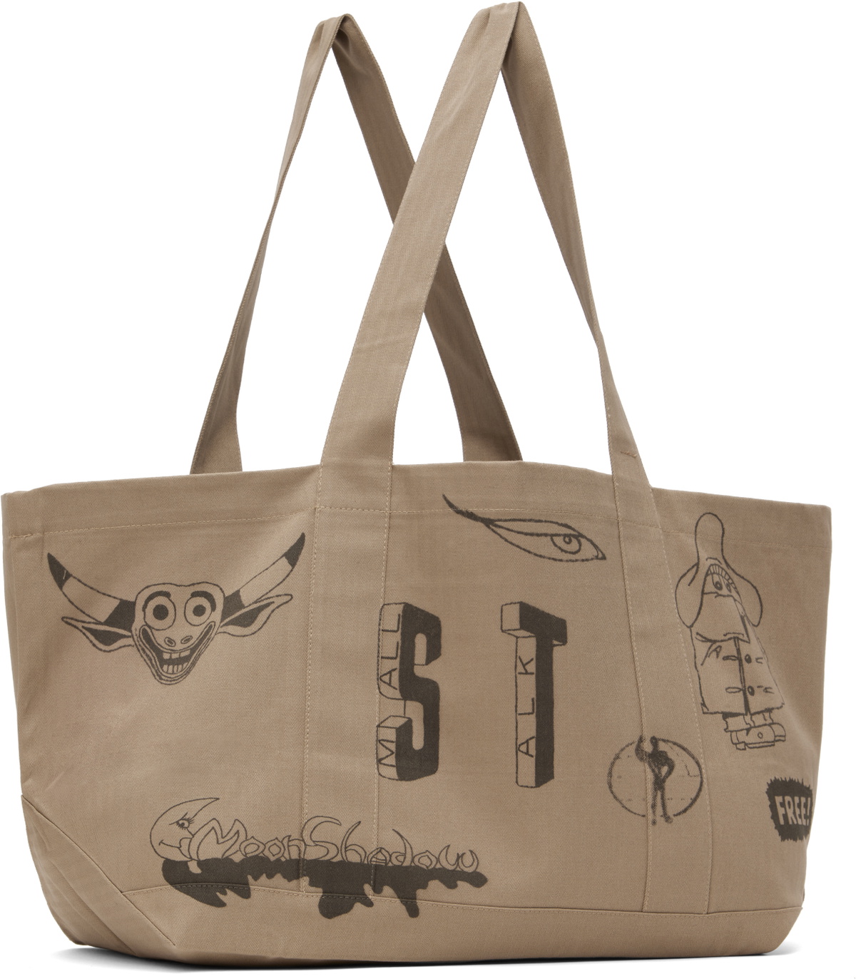 Small Talk Studio SSENSE Exclusive Taupe Hand Drawn Utility Tote