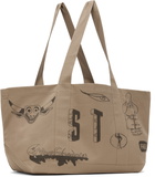 Small Talk Studio SSENSE Exclusive Taupe Hand Drawn Utility Tote