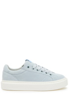 Cleens Ace Chevron-knit Suede Sneakers Blue
