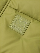 66 North - Dyngja Logo-Appliquéd Quilted Recycled-Shell Down Gilet - Green