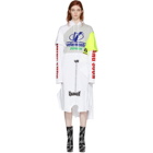 Vetements Grey and White Panelled Printed Hoodie Dress