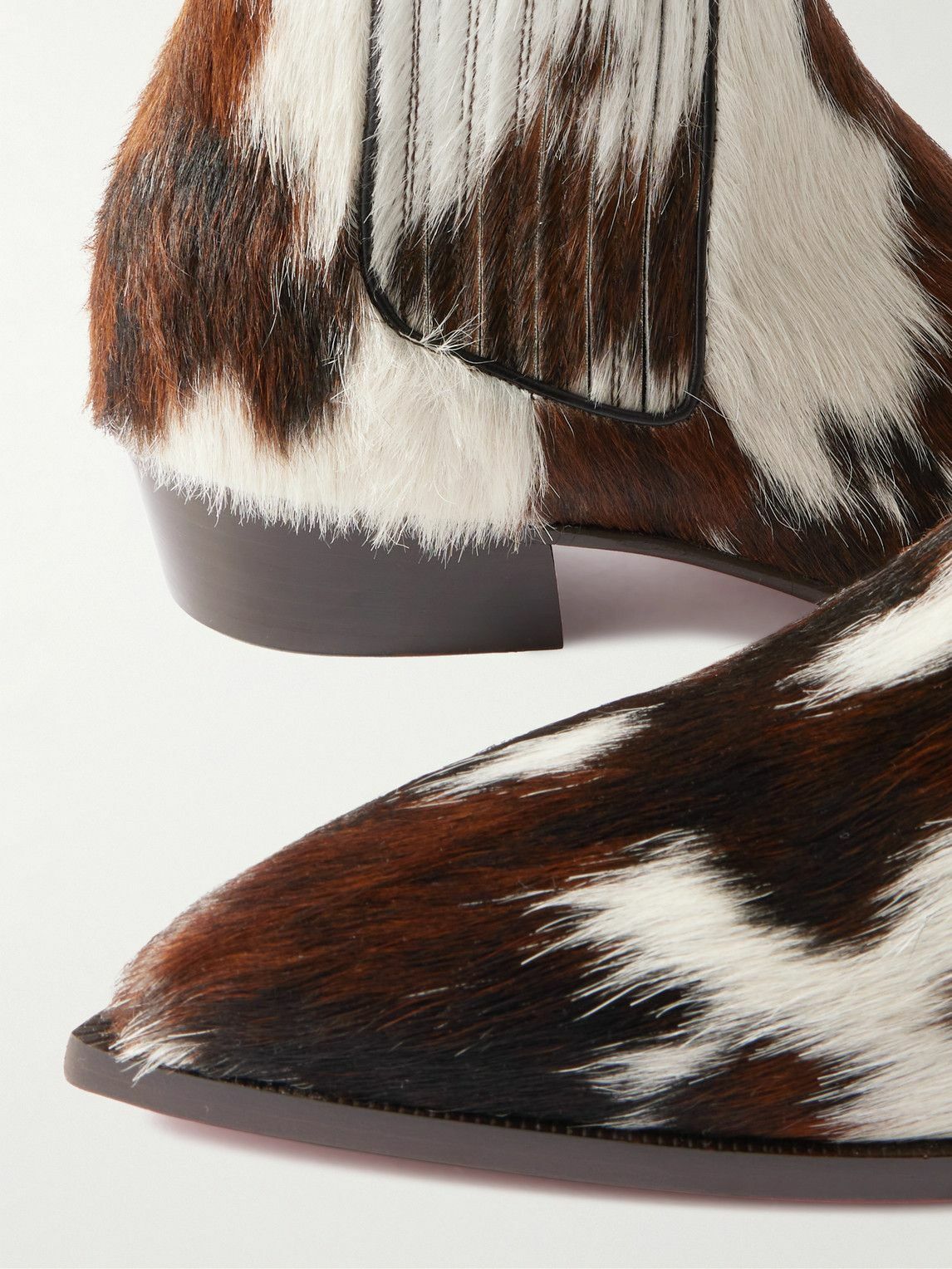 Christian Louboutin - Cheliviss Cow-Print Calf Hair Ankle Boots - Brown