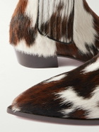 Christian Louboutin - Cheliviss Cow-Print Calf Hair Ankle Boots - Brown