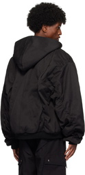Professor.E Black Hooded Mega Bomber Jacket