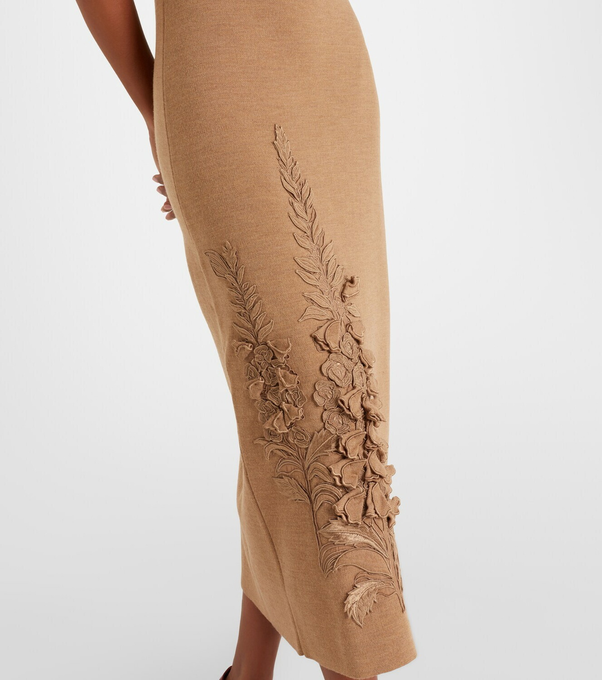 Oscar de la Renta Foxgloves wool-blend midi dress