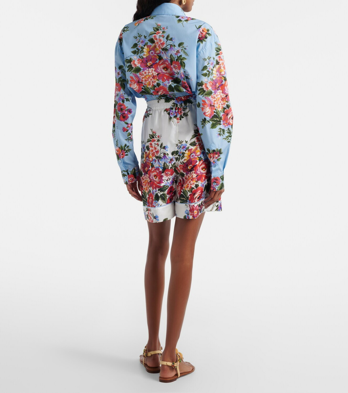 Dolce&Gabbana Floral silk twill Bermuda shorts