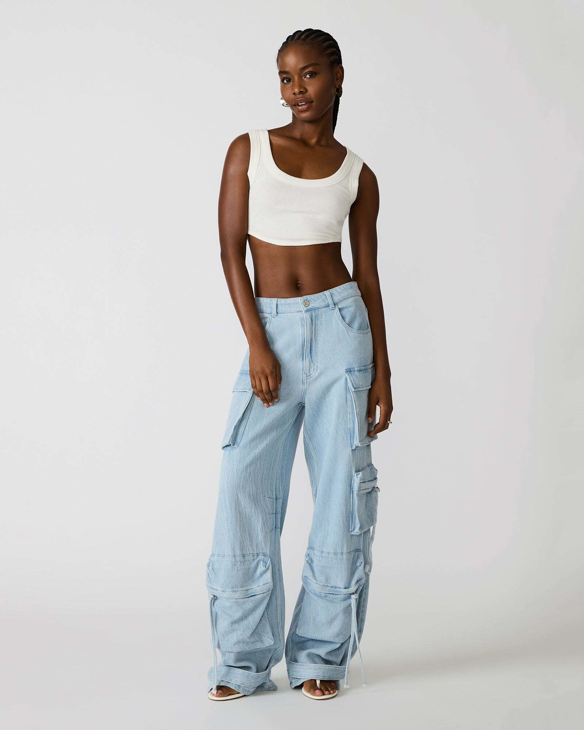 Steve Madden Duo Pant In Lightweight Denim Pants in Blue