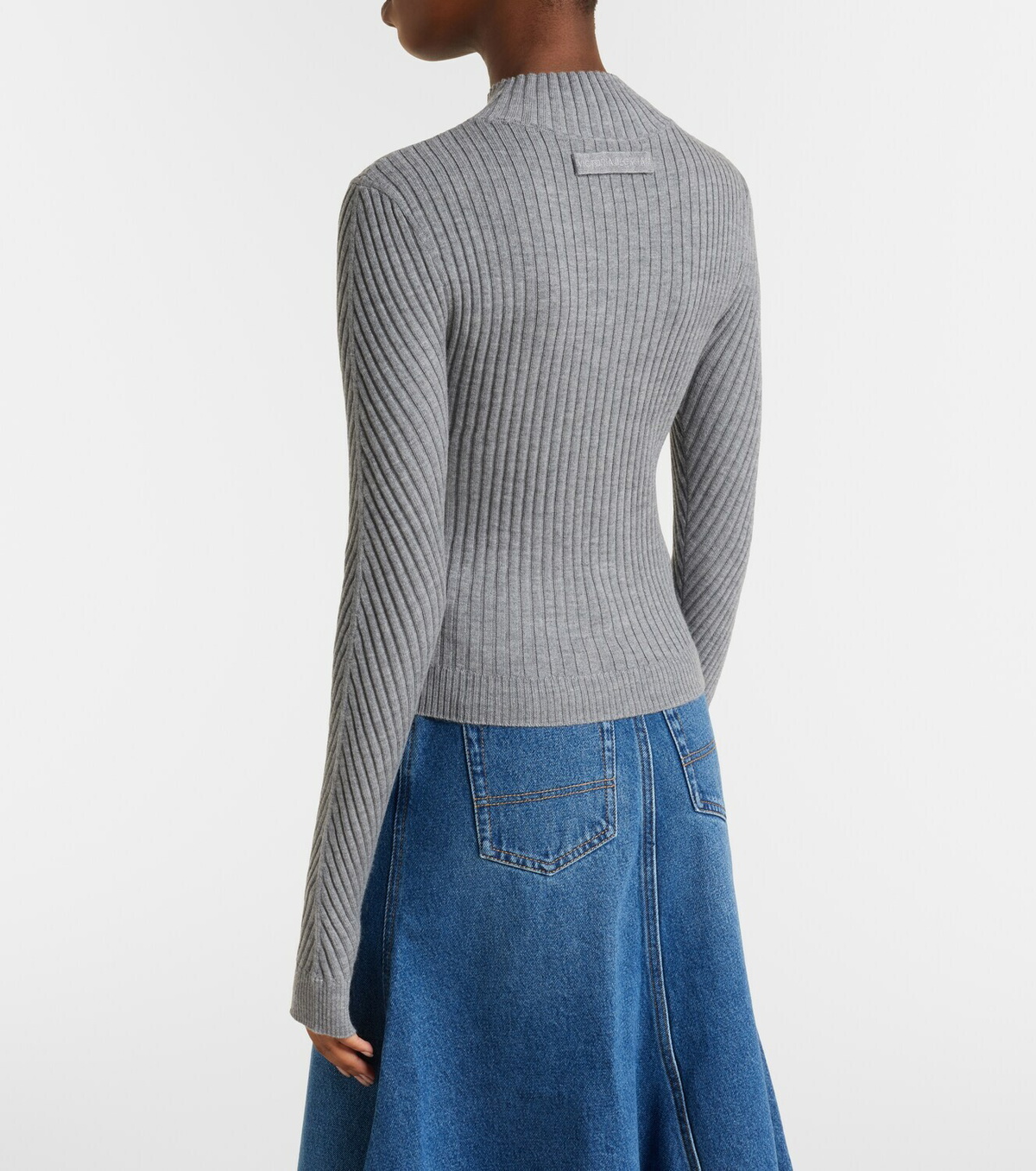 Victoria Beckham Georgia ribbed-knit wool top