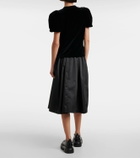 Noir Kei Ninomiya Ruffled velvet T-shirt