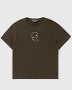Brain Dead HEAVYWEIGHT 3D EMBROIDERY LOGOHEAD TEE Brown Mens Shortsleefe