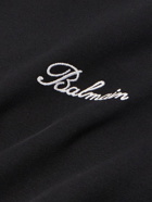 Balmain - Slim-Fit Logo-Embroidered Stretch-Cotton Jersey T-Shirt - Black