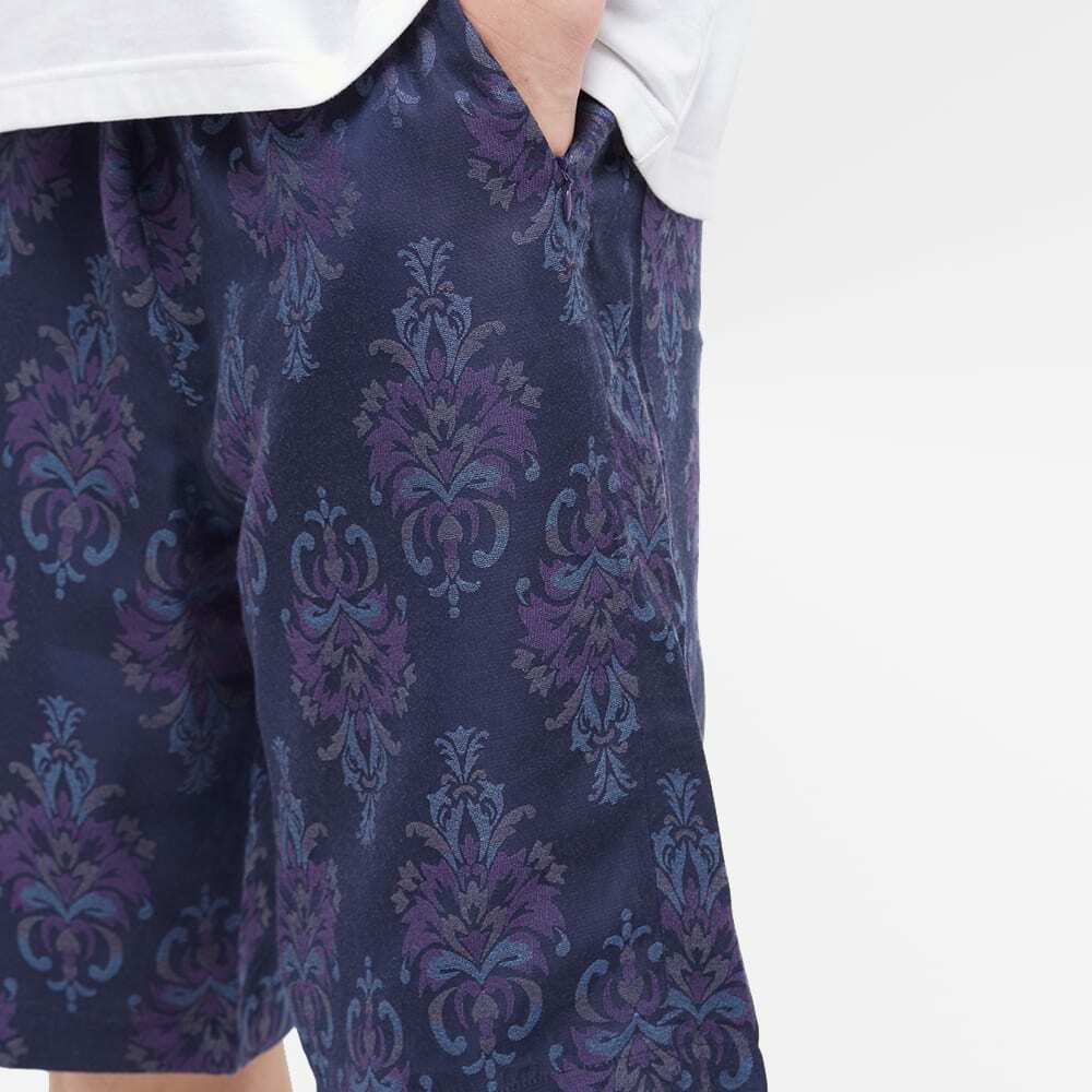 Needles Men's Ornament Jacquard Basketball Short in Navy Needles