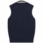 Sporty & Rich x Lacoste Zig Zag Vest in Marine/Farine