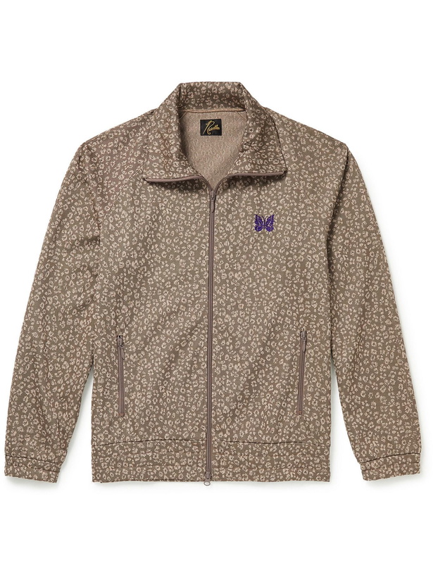 Photo: Needles - Leopard-Jacquard Track Jacket - Neutrals