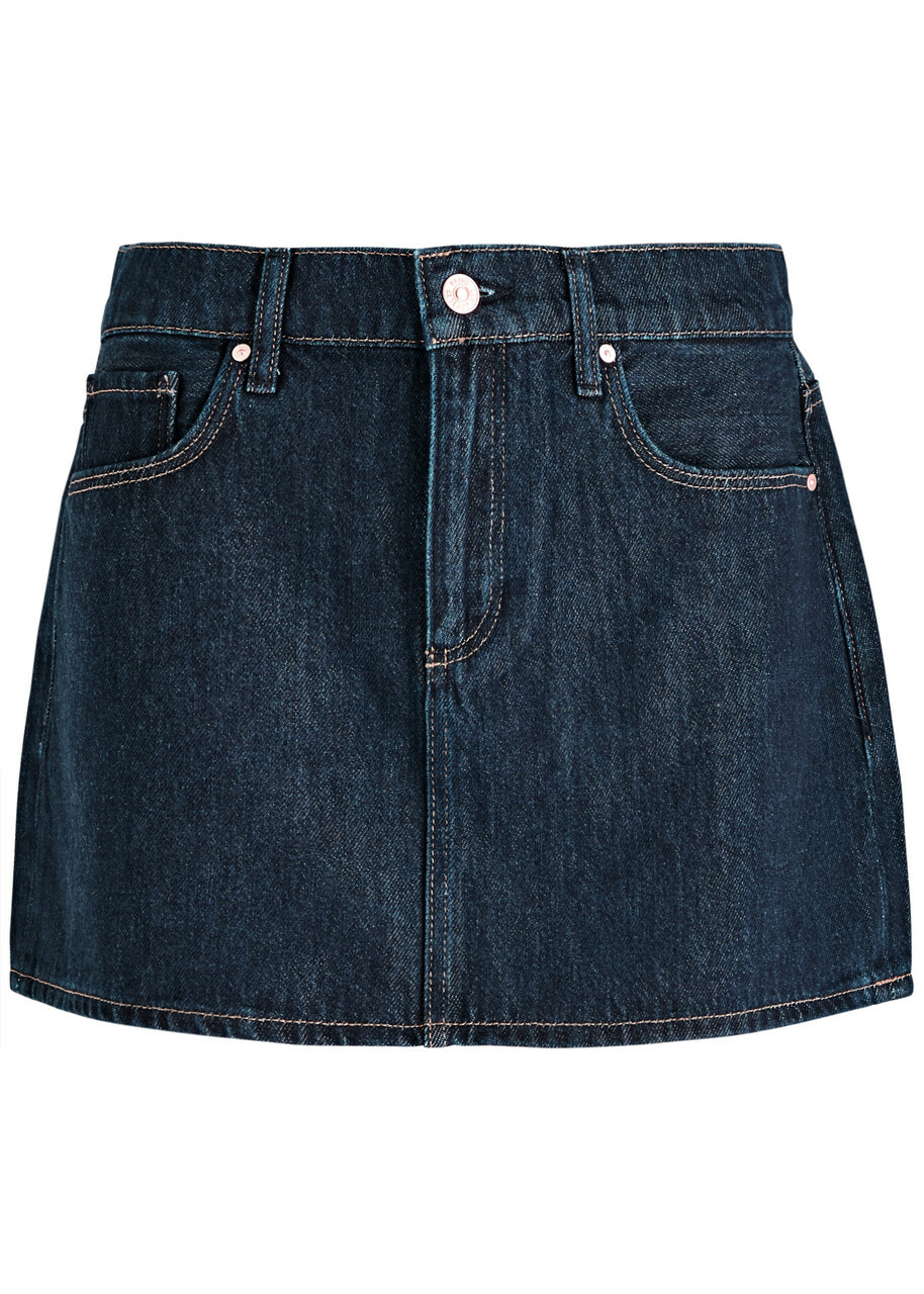 Paige Ryder Denim Mini Skirt Dark Blue