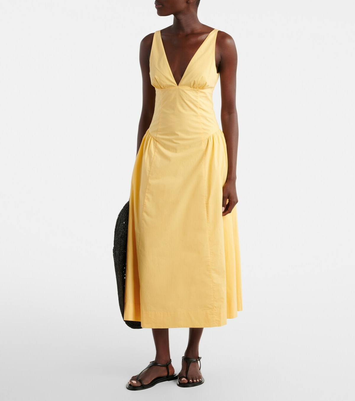 Posse Lindie cotton poplin midi dress