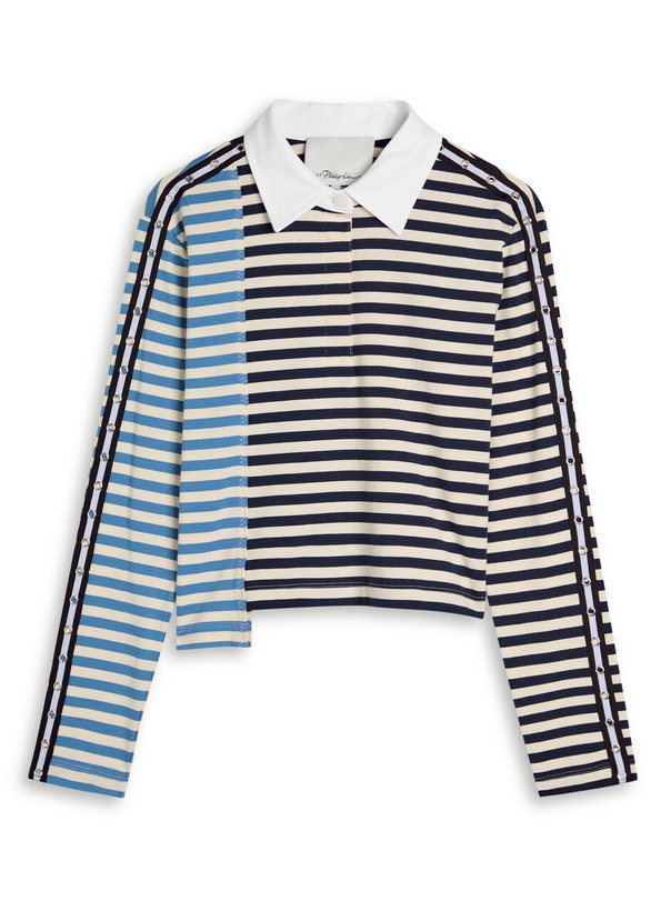 Photo: 3.1 Phillip Lim Patchwork Striped Cotton Polo top Stripe