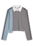 3.1 Phillip Lim Patchwork Striped Cotton Polo top Stripe