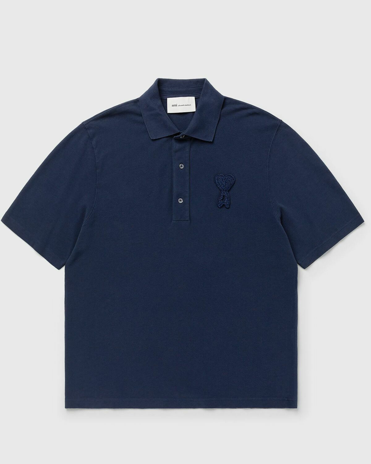 BOXY FIT POLO WITH AMI DE COEUR KNITTED PATCH
