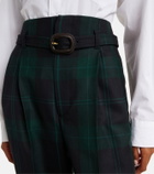 Polo Ralph Lauren Belted checked high-rise wool tapered pants