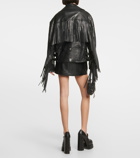 Versace Fringed leather biker jacket