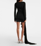 David Koma Embellished draped jersey minidress