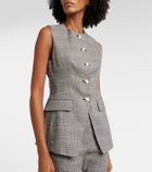 Veronica Beard Lois checked linen-blend vest