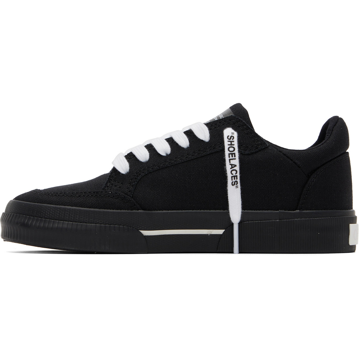 Off-White Black Vulcanized Low Canvas Sneakers