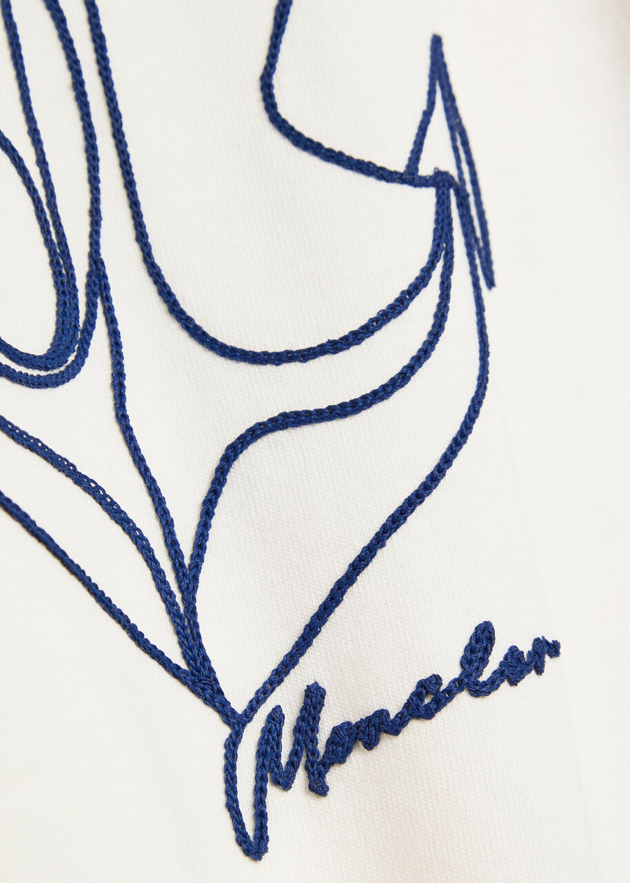 Moncler Embroidered Cotton T-shirt White