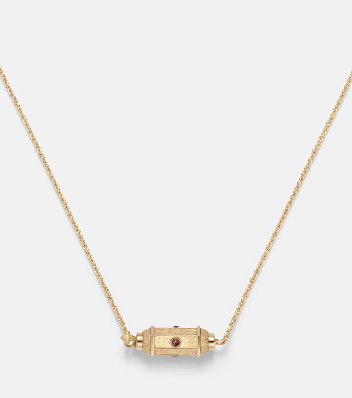 Marie Lichtenberg Coco Micro 18kt gold locket necklace with rubies