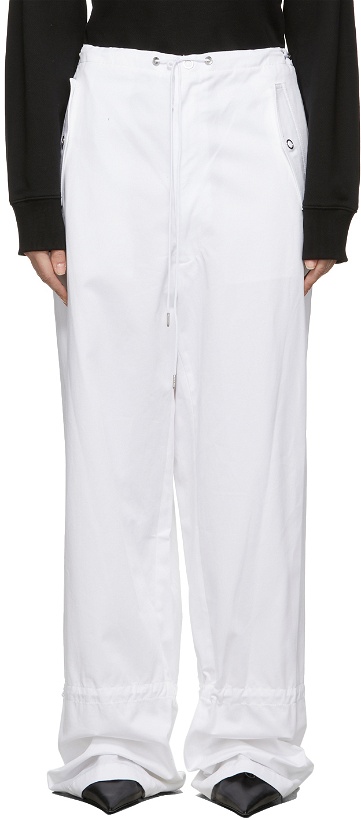Photo: Dion Lee White Eyelet Tie Parachute Trousers