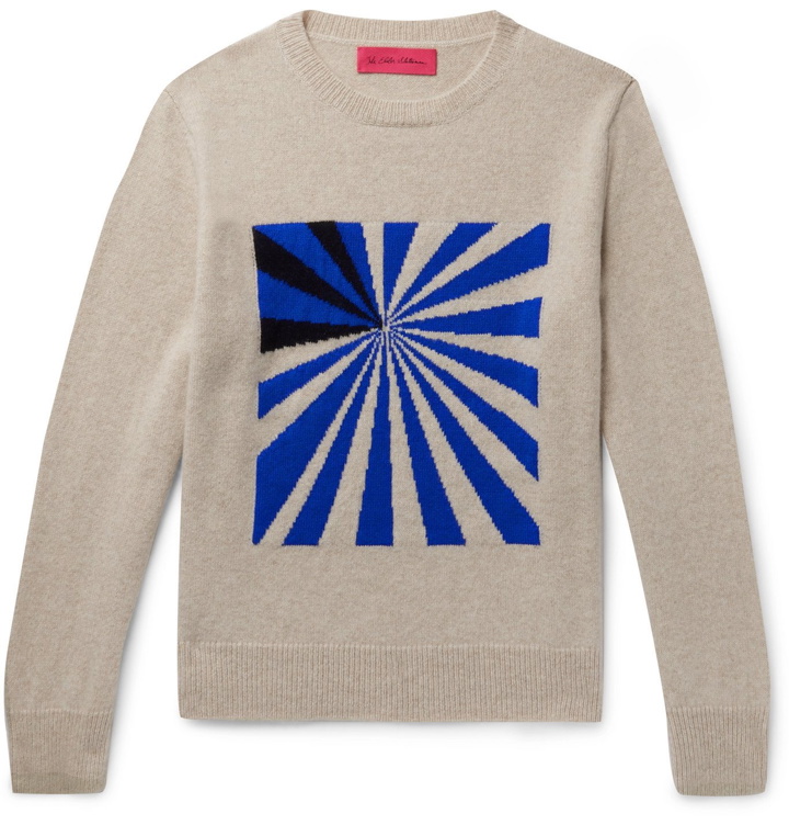 Photo: The Elder Statesman - Odd Space Racing Intarsia Cashmere Sweater - White