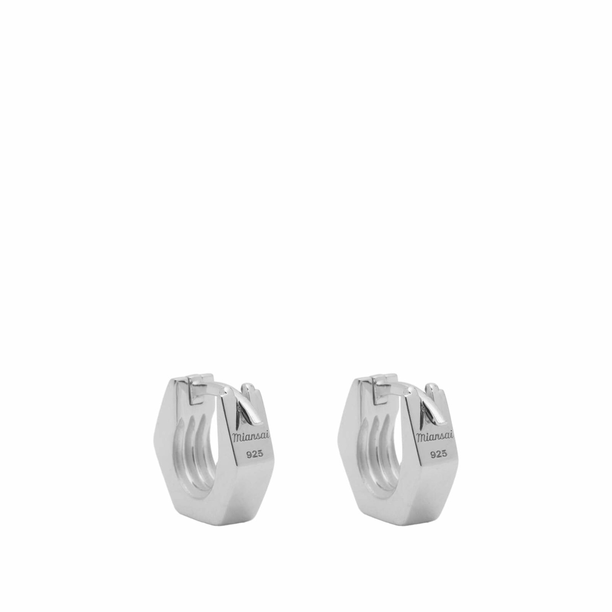 Miansai Men's Utility Huggie Earring in Polished Silver 
