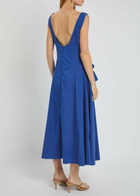Sister Jane Diary Bow-embellished Woven Midi Dress Blue