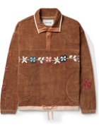 Story Mfg. - Polite Crochet-Trimmed Organic Cotton-Velvet Sweatshirt - Brown