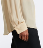 Fendi Lace-trimmed silk georgette shirt