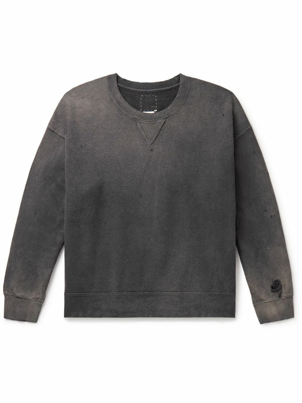 Photo: Visvim - Jumbo Distressed Garment-Dyed Cotton-Jersey Sweatshirt - Black