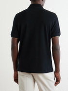 Brunello Cucinelli - Logo-Print Cotton-Piqué Polo Shirt - Black