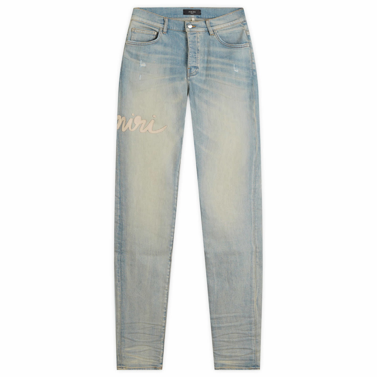 AMIRI Men's Script Logo Jeans in Antique Indigo Amiri