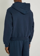 Cherry Los Angeles Embroidered Navajo Hooded Cotton Sweatshirt Blue